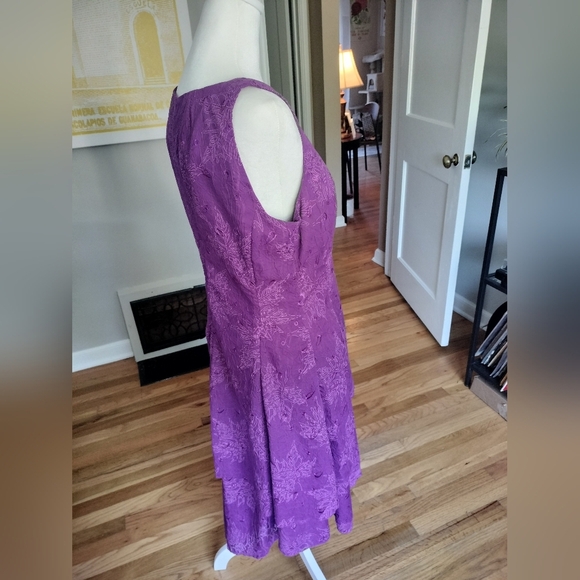 Vintage Chic Asymmetrical Purple Dress ART - Picture 3 of 8